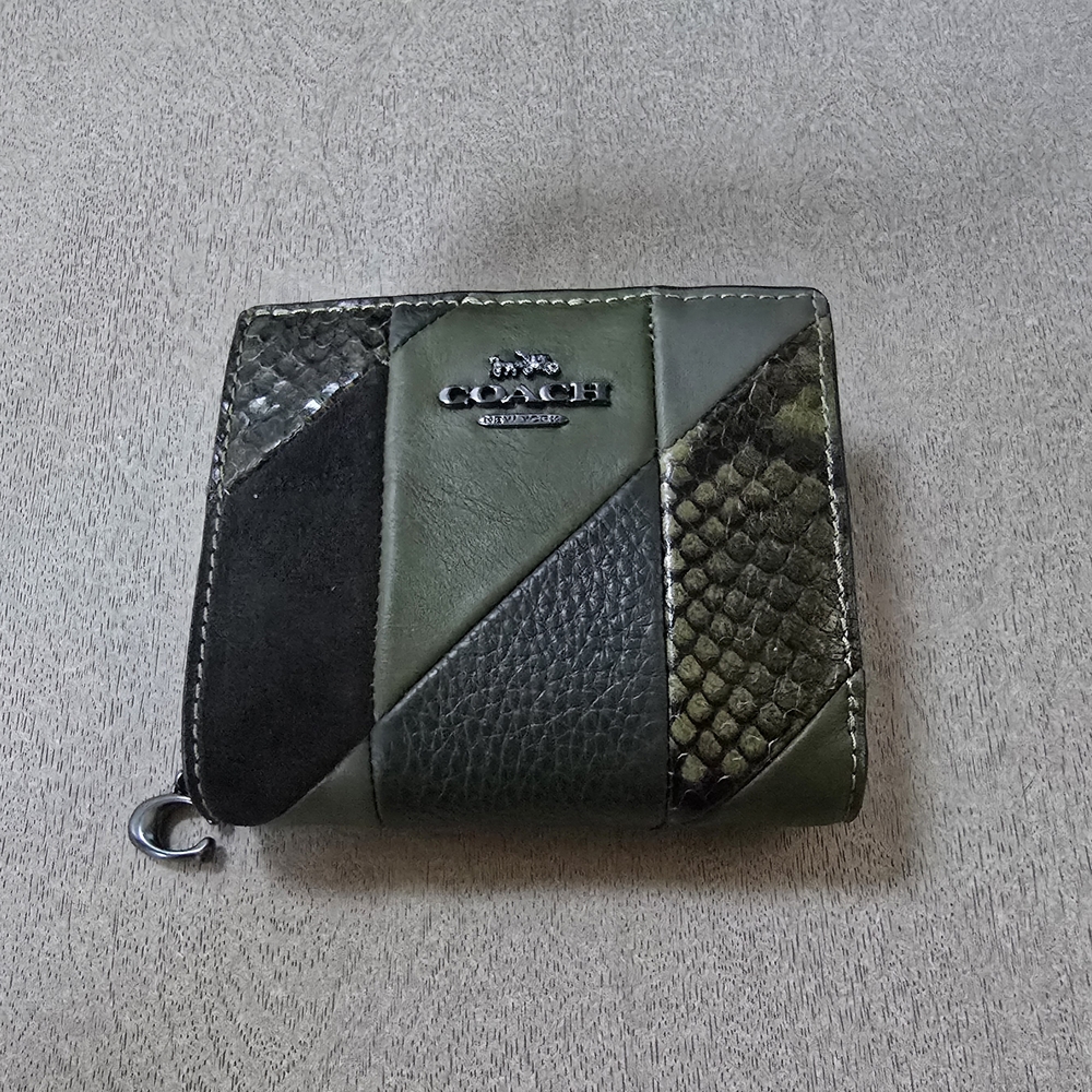 Coach Snap Wallet - Patchwork And Snake Print
